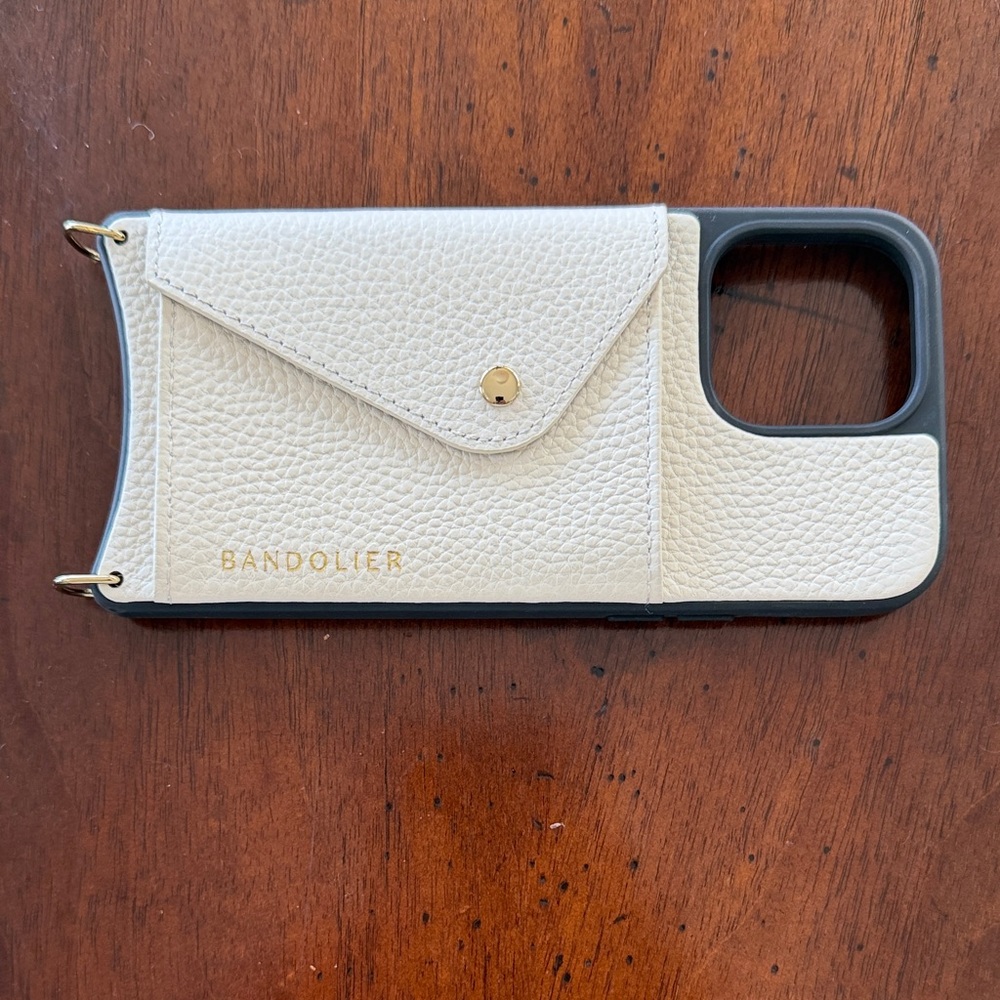 Bandolier Ivory Phone Case with Gold Accents 14 Pro